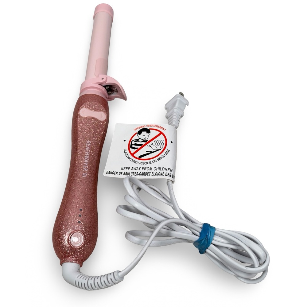 Beachwaver B1 Rotating Curling Iron Pink Glitter 1 Inch Barrel BW16H1